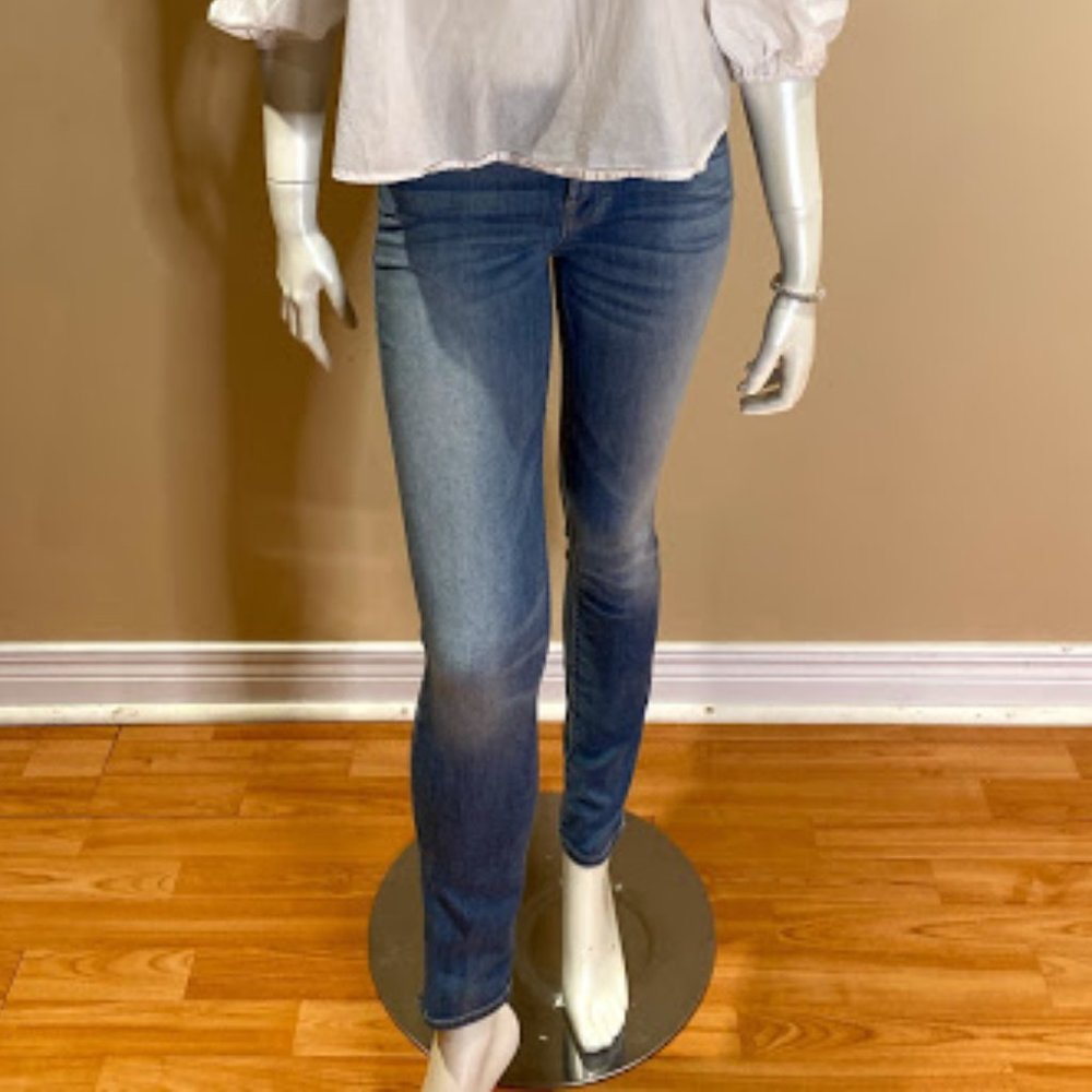 7 For All Mankind Light Wash Skinny Jeans